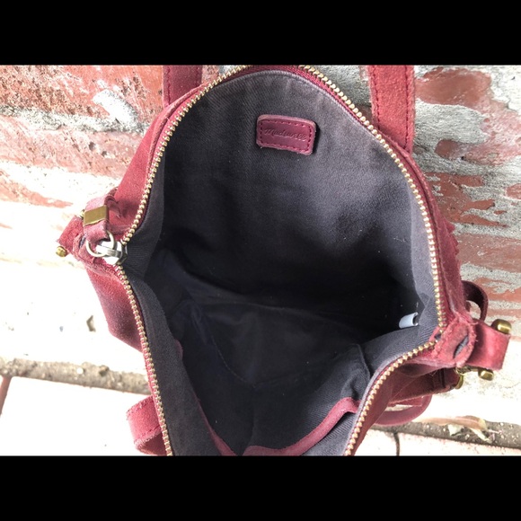 Madewell Leather Burgundy Fringed Cross Body Bag - Picture 6 of 10